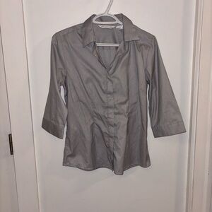 Elegant Women's Gray Button Down Shirt